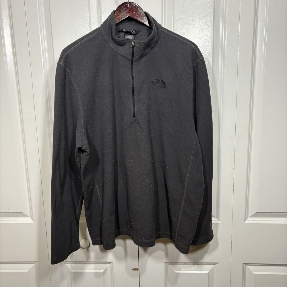 The North Face Fleece Pullover Men XL Black 1/4 Zip Outdoor Hiking Corewear